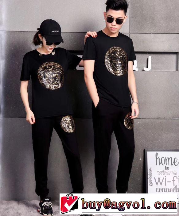 男女兼用 半袖ヴェルサーチ すごく稀少カラー上下セット VERSACE 2019夏ファション新品