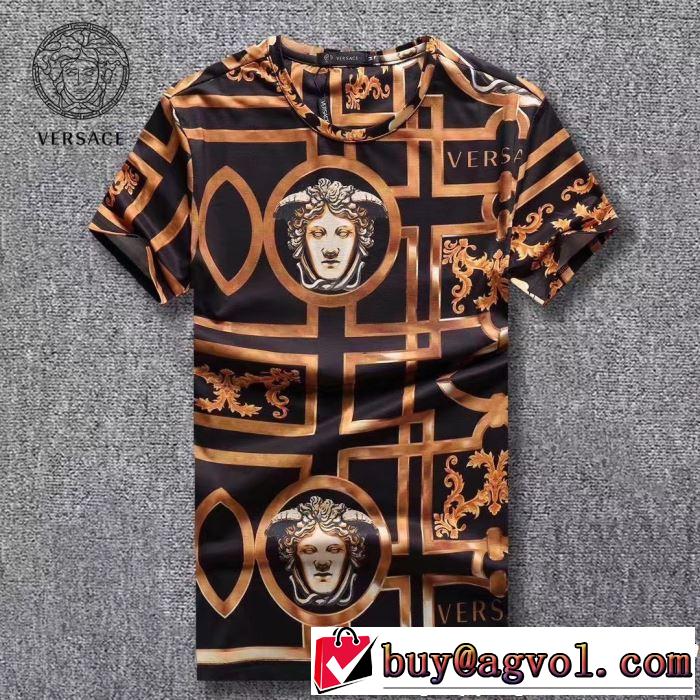 夏気分UP最新コレクション 2色可選 半袖Tシャツ VERSACE ヴェルサーチ 【2019年】夏のファッション