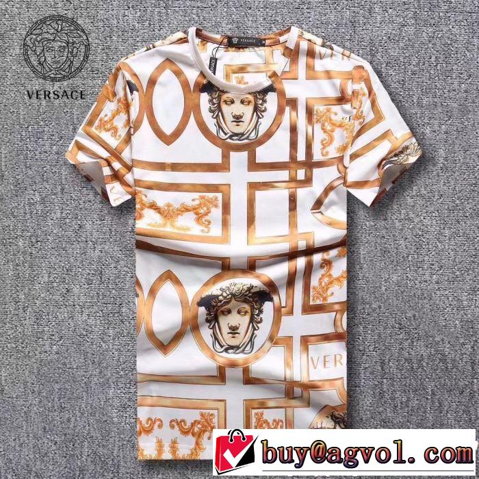 夏気分UP最新コレクション 2色可選 半袖Tシャツ VERSACE ヴェルサーチ 【2019年】夏のファッション