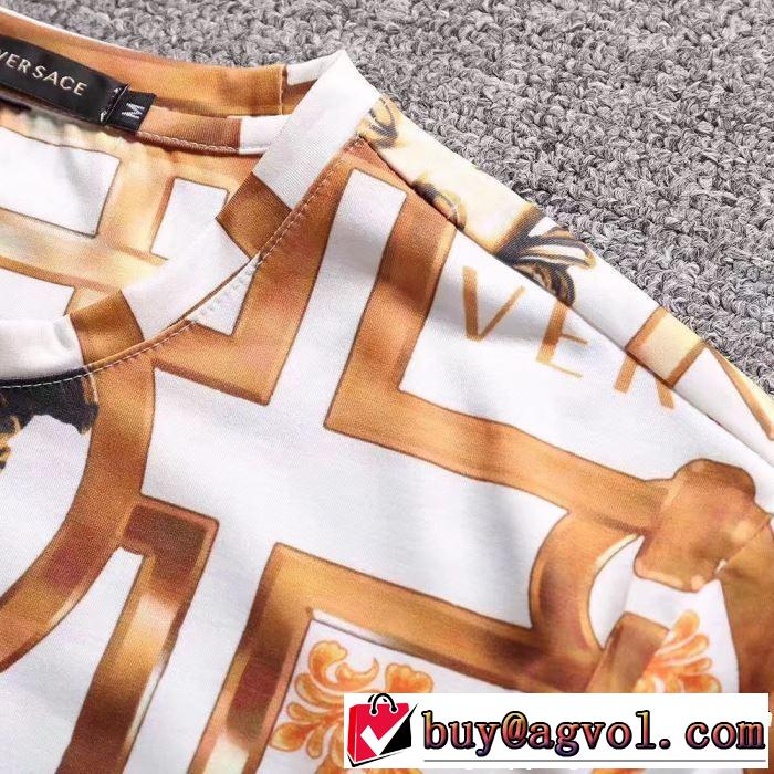夏気分UP最新コレクション 2色可選 半袖Tシャツ VERSACE ヴェルサーチ 【2019年】夏のファッション
