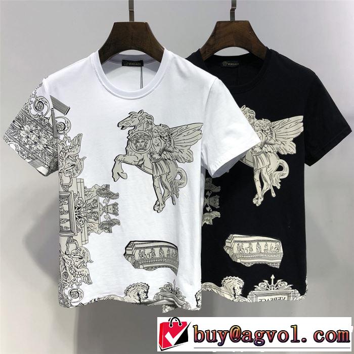 春夏の流行り2019新品 VERSACE ヴェルサーチ 半袖Tシャツ 2色可選 おしゃれデザインも大人気