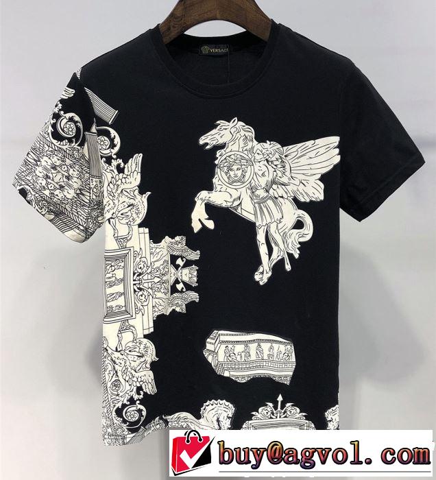 春夏の流行り2019新品 VERSACE ヴェルサーチ 半袖Tシャツ 2色可選 おしゃれデザインも大人気