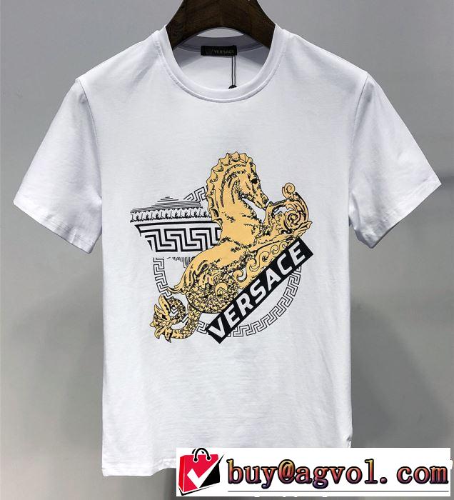 人気ストリートブランド新品 2019春夏人気トレンドアイテム VERSACE ヴェルサーチ 半袖Tシャツ 2色可選