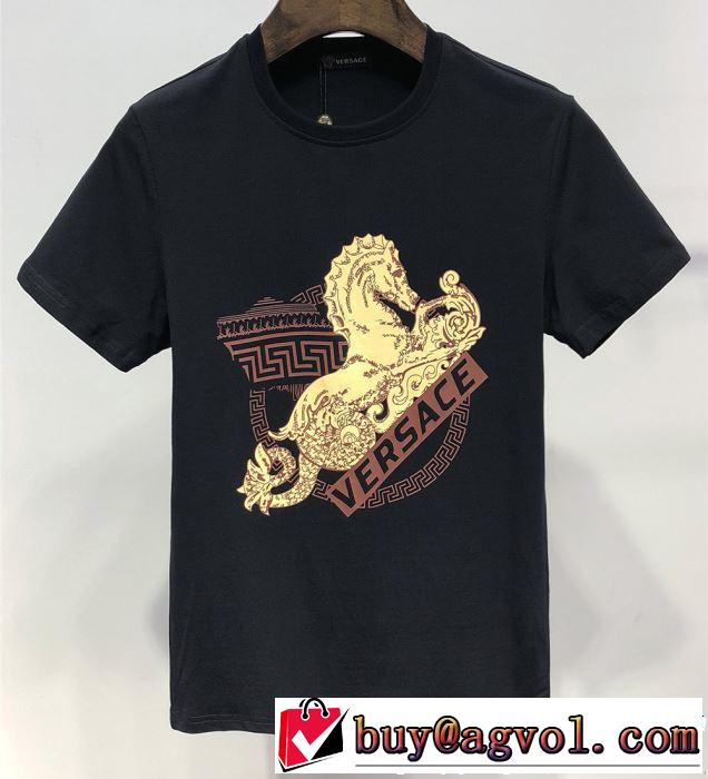 人気ストリートブランド新品 2019春夏人気トレンドアイテム VERSACE ヴェルサーチ 半袖Tシャツ 2色可選