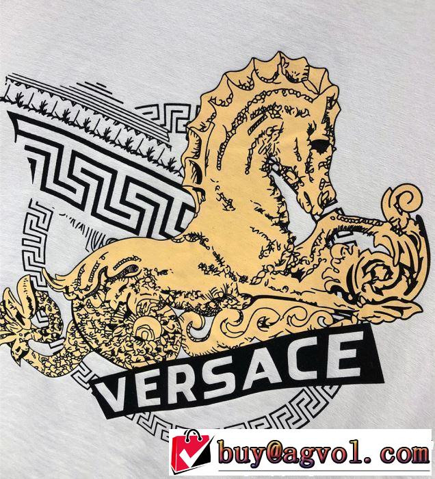 人気ストリートブランド新品 2019春夏人気トレンドアイテム VERSACE ヴェルサーチ 半袖Tシャツ 2色可選