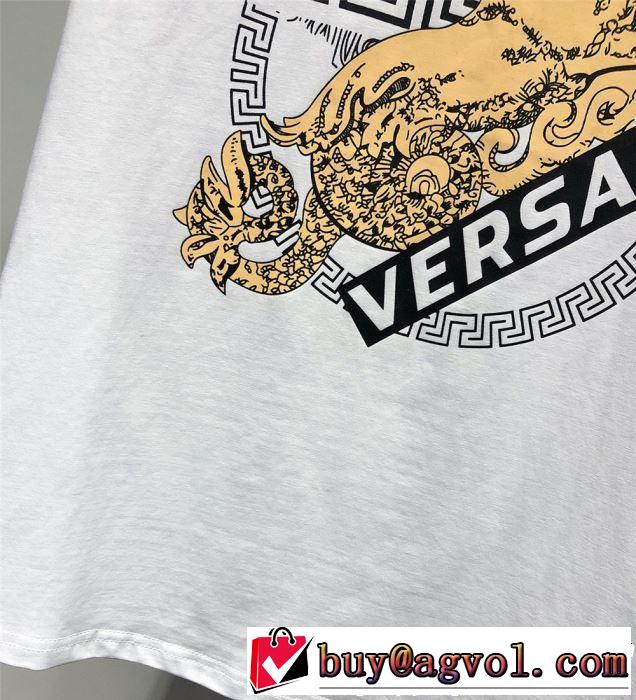 人気ストリートブランド新品 2019春夏人気トレンドアイテム VERSACE ヴェルサーチ 半袖Tシャツ 2色可選