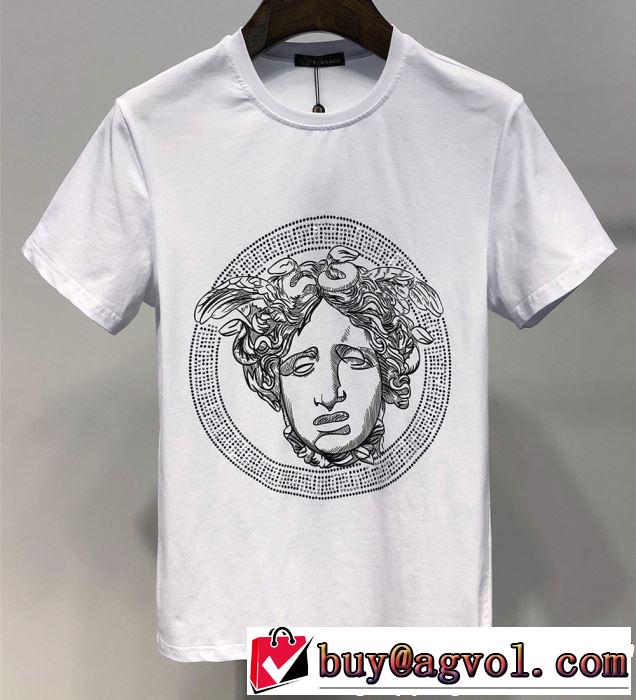 海外セレブは大人気 VERSACE ヴェルサーチ 半袖Tシャツ 2色可選 【2019年】夏のファッション 夏にぴったり上品