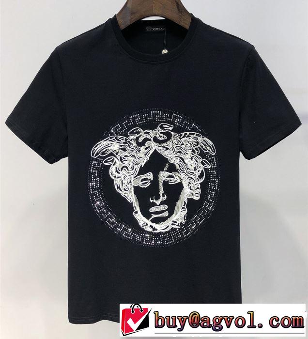 海外セレブは大人気 VERSACE ヴェルサーチ 半袖Tシャツ 2色可選 【2019年】夏のファッション 夏にぴったり上品