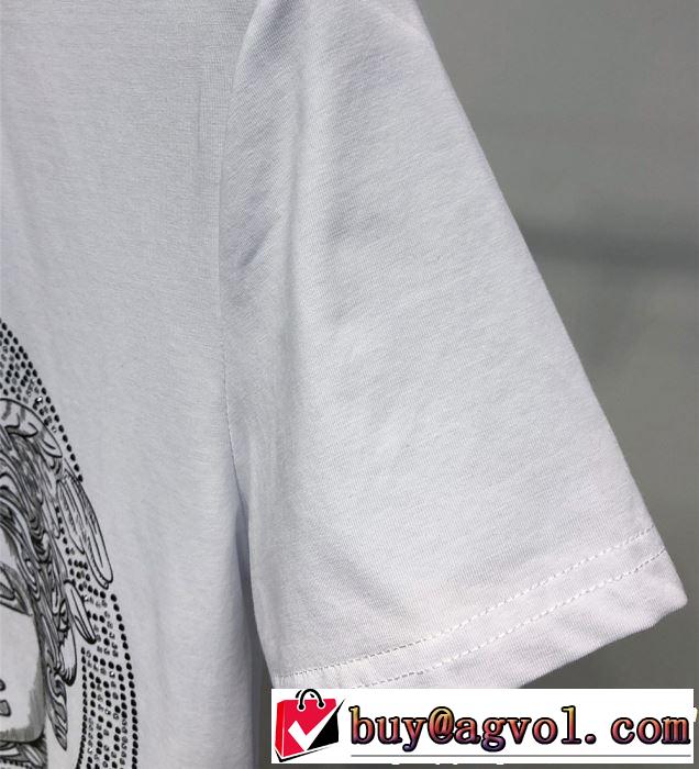 海外セレブは大人気 VERSACE ヴェルサーチ 半袖Tシャツ 2色可選 【2019年】夏のファッション 夏にぴったり上品