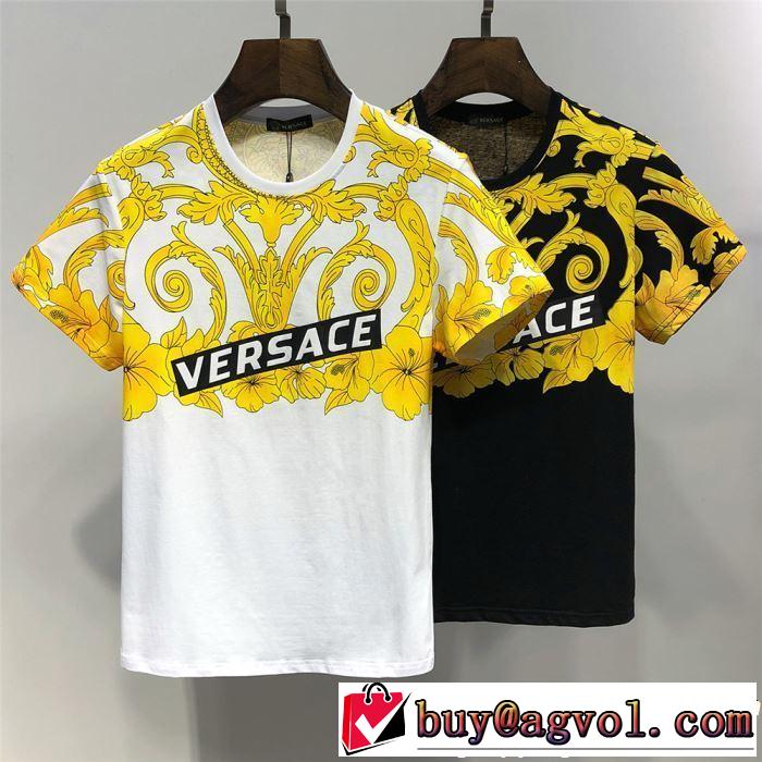 VERSACE ヴェルサーチ 半袖Tシャツ 2色可選 定番のスタイル春夏限定 2019年の春夏に着たい 通勤の定番