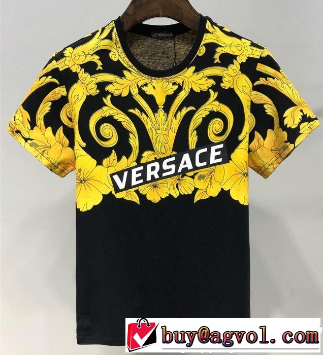 VERSACE ヴェルサーチ 半袖Tシャツ 2色可選 定番のスタイル春夏限定 2019年の春夏に着たい 通勤の定番