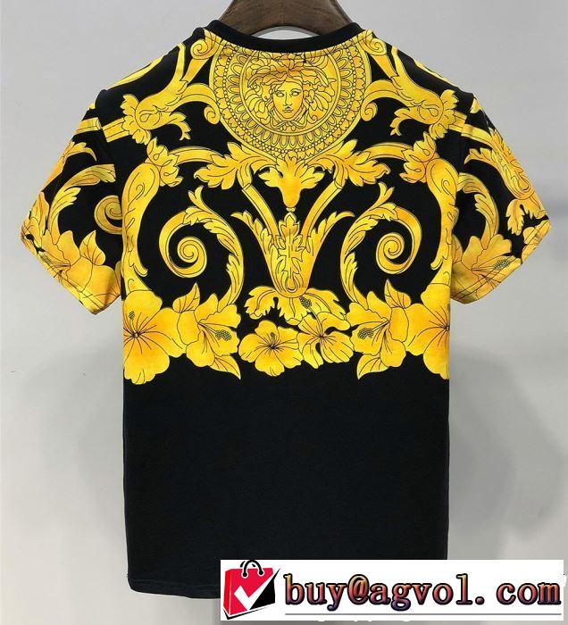 VERSACE ヴェルサーチ 半袖Tシャツ 2色可選 定番のスタイル春夏限定 2019年の春夏に着たい 通勤の定番
