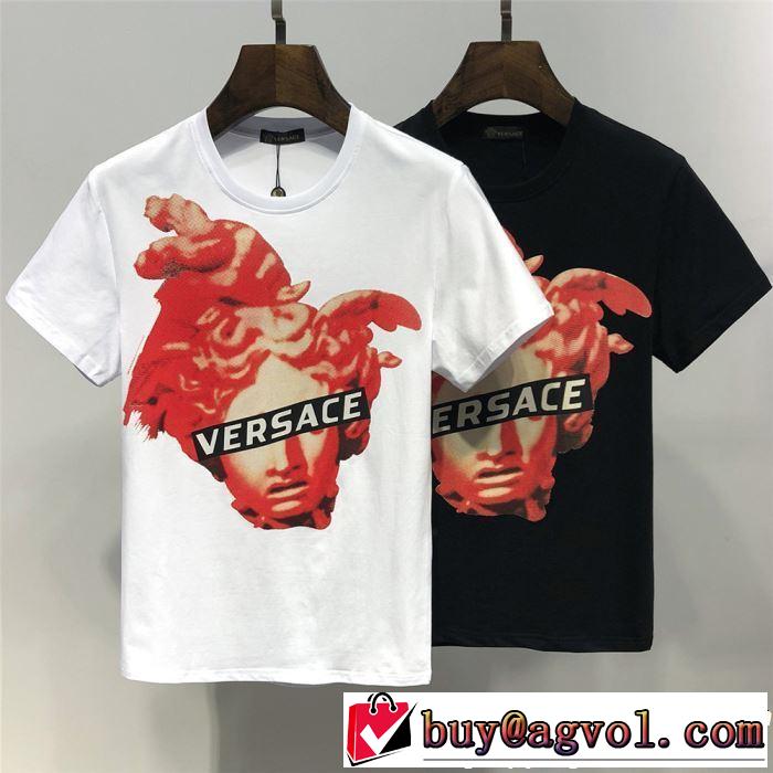 春夏を感じさせる VERSACE ヴェルサーチ 半袖Tシャツ 2色可選 2019年春夏のトレンドアイテム