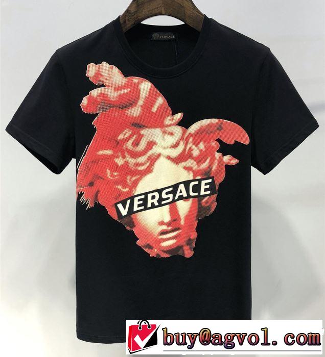 春夏を感じさせる VERSACE ヴェルサーチ 半袖Tシャツ 2色可選 2019年春夏のトレンドアイテム