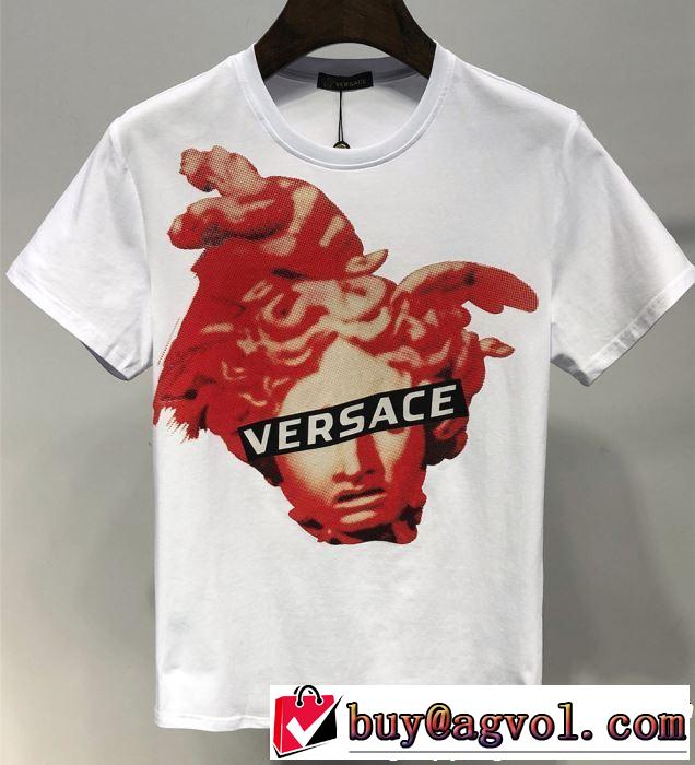 春夏を感じさせる VERSACE ヴェルサーチ 半袖Tシャツ 2色可選 2019年春夏のトレンドアイテム