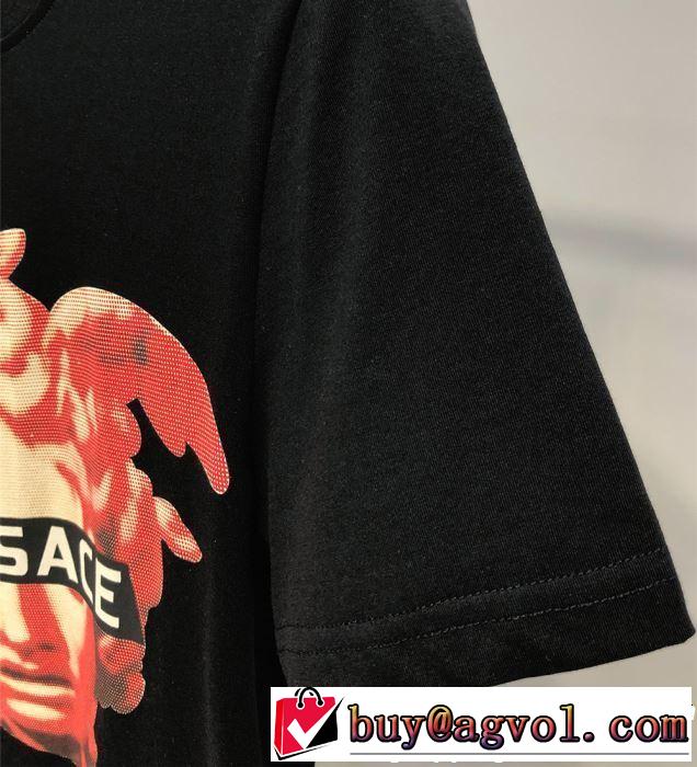 春夏を感じさせる VERSACE ヴェルサーチ 半袖Tシャツ 2色可選 2019年春夏のトレンドアイテム