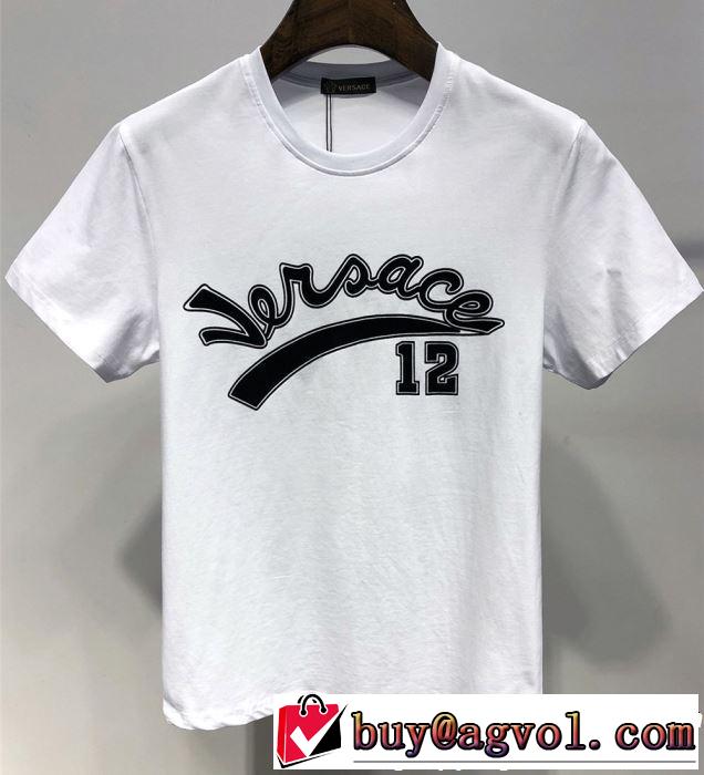 半袖Tシャツ 2色可選 2019春夏も引き続き人気セール スタイルアップ効果 VERSACE ヴェルサーチ