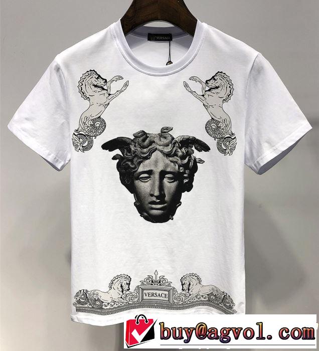 VERSACE ヴェルサーチ 半袖Tシャツ 2色可選 スタイリッシュに新着 大人カジュアル夏ファッション2019