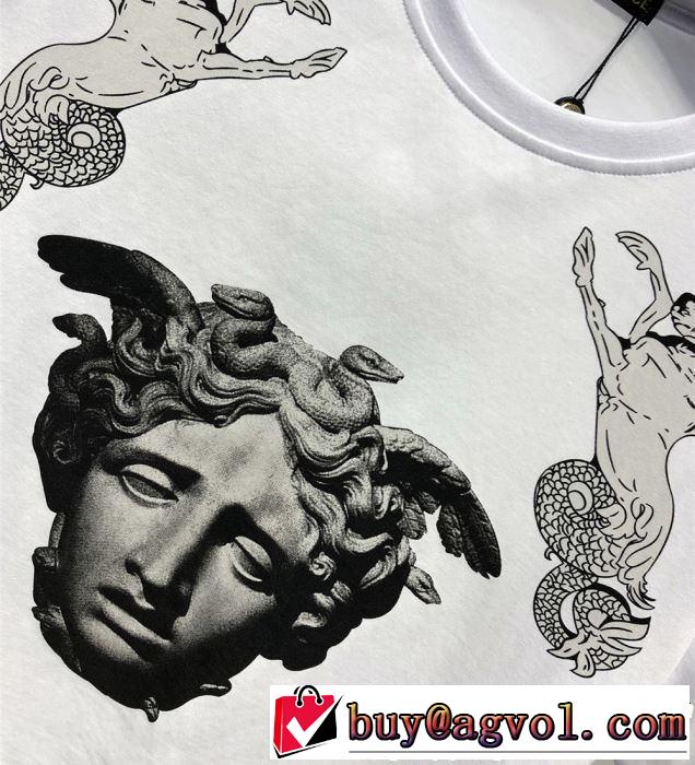 VERSACE ヴェルサーチ 半袖Tシャツ 2色可選 スタイリッシュに新着 大人カジュアル夏ファッション2019