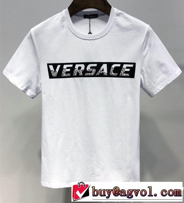 2019春夏は人気定番 夏おすすめ人気ブランドアイテム VERSACE ヴェルサーチ 半袖Tシャツ 2色可選