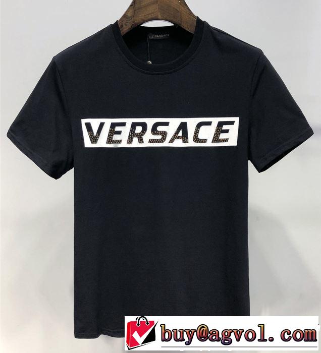 2019春夏は人気定番 夏おすすめ人気ブランドアイテム VERSACE ヴェルサーチ 半袖Tシャツ 2色可選
