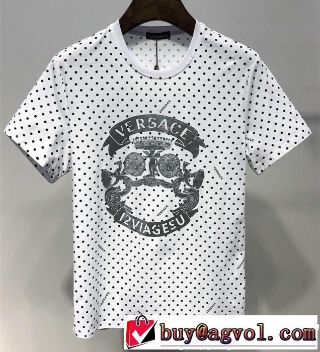 2色可選 半袖Tシャツ 特に夏は人気アイテム 2019春夏人気トレンドアイテム VERSACE ヴェルサーチ