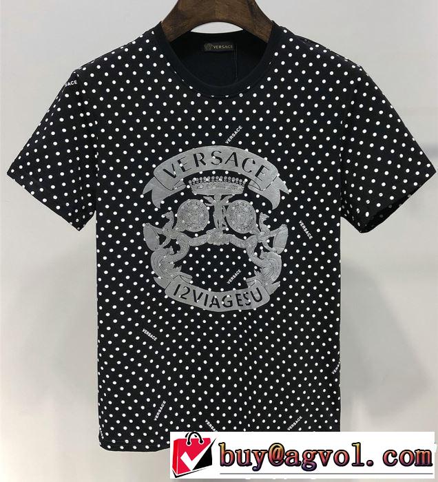 2色可選 半袖Tシャツ 特に夏は人気アイテム 2019春夏人気トレンドアイテム VERSACE ヴェルサーチ