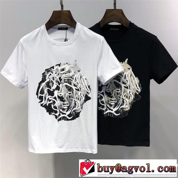 今流行りの最新コレクション VERSACE ヴェルサーチ 半袖Tシャツ 2色可選 《2019年》今、注目のストリート
