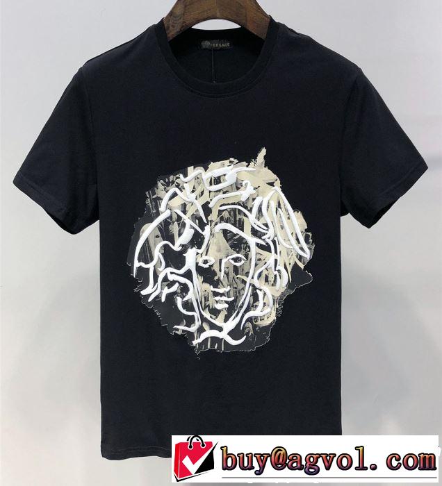 今流行りの最新コレクション VERSACE ヴェルサーチ 半袖Tシャツ 2色可選 《2019年》今、注目のストリート