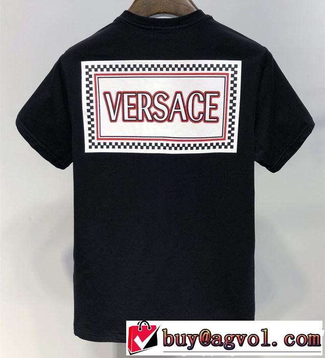 今流行りの最新コレクション VERSACE ヴェルサーチ 半袖Tシャツ 2色可選 《2019年》今、注目のストリート