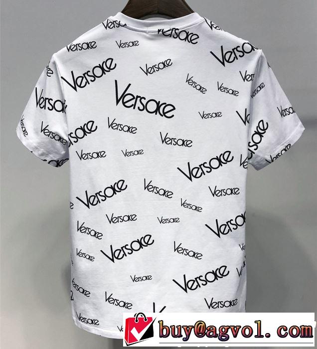上品な涼やかさある印象に 2019春夏のトレンド新商品 VERSACE ヴェルサーチ 半袖Tシャツ 2色可選