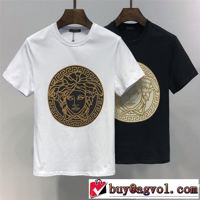 2色可選 半袖Tシャツ 春夏の流行り2019新品 今期のトレンド定番アイテム VERSACE ヴェルサーチ