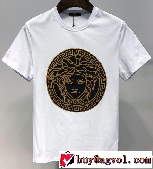 2色可選 半袖Tシャツ 春夏の流行り2019新品 今期のトレンド定番アイテム VERSACE ヴェルサーチ