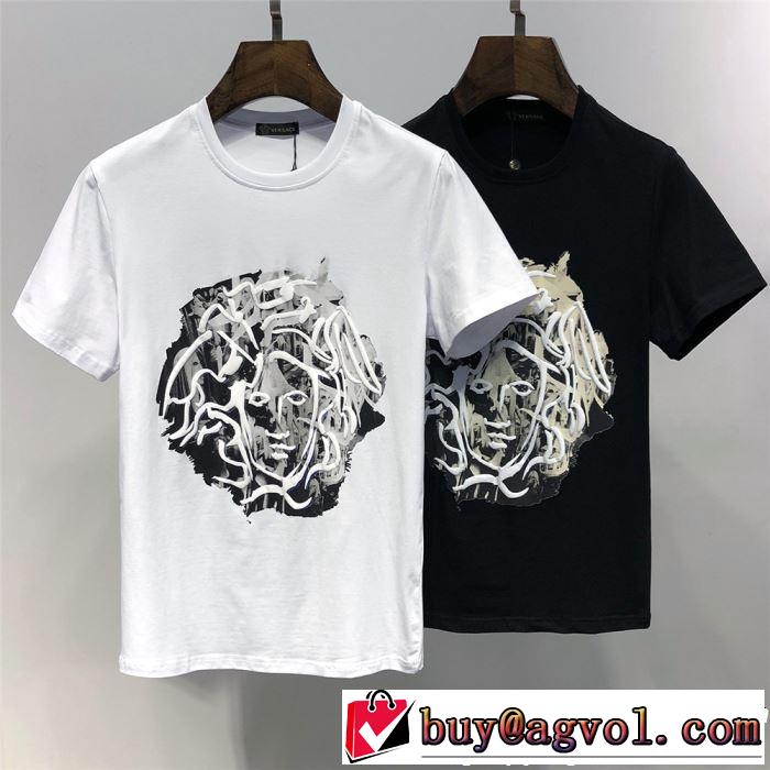 VERSACE ヴェルサーチ 半袖Tシャツ 2色可選 着るだけで上品なスタイル 2019春夏人気トレンドアイテム