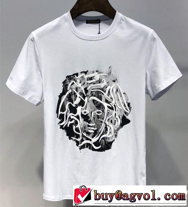 VERSACE ヴェルサーチ 半袖Tシャツ 2色可選 着るだけで上品なスタイル 2019春夏人気トレンドアイテム