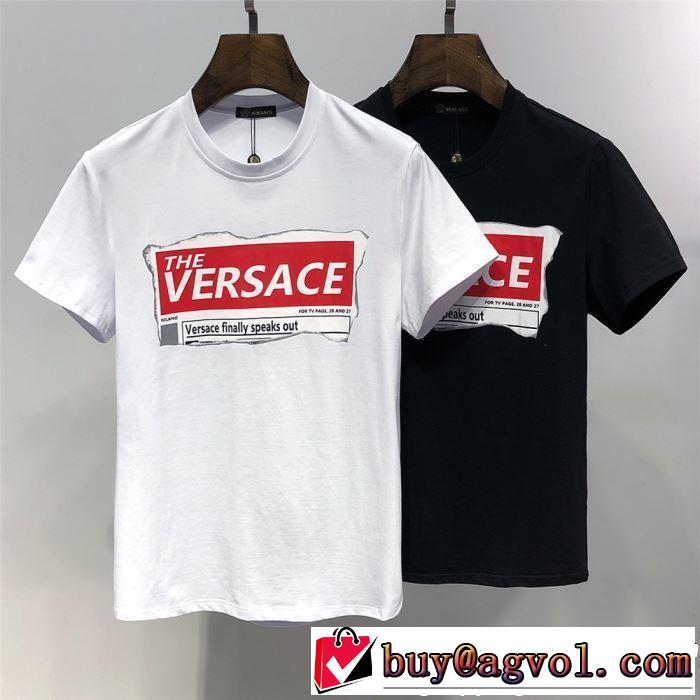 今年は大きめの新作がトレンド 2019春夏トレンドアイテム VERSACE ヴェルサーチ 半袖Tシャツ 2色可選