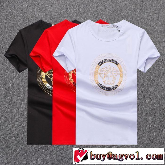 大人っぽいファション感 VERSACE ヴェルサーチ 半袖Tシャツ 3色可選 2019春夏の大注目トレンド