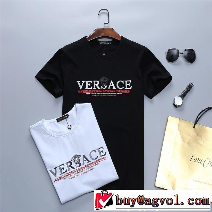 おしゃれデザインも大人気 2019SSのトレンド商品 VERSACE ヴェルサーチ 半袖Tシャツ 2色可選