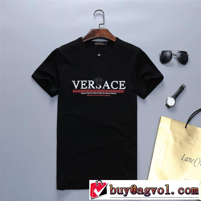 おしゃれデザインも大人気 2019SSのトレンド商品 VERSACE ヴェルサーチ 半袖Tシャツ 2色可選