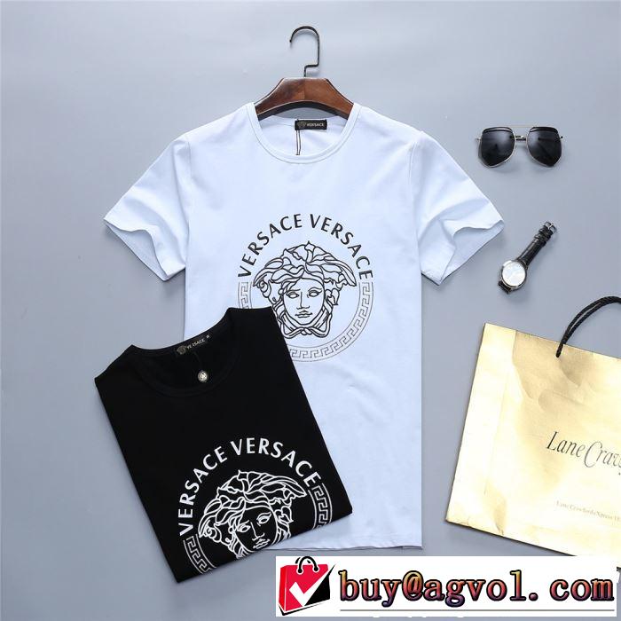 2019春夏は人気定番 夏おすすめ人気ブランドアイテム VERSACE ヴェルサーチ 半袖Tシャツ 2色可選