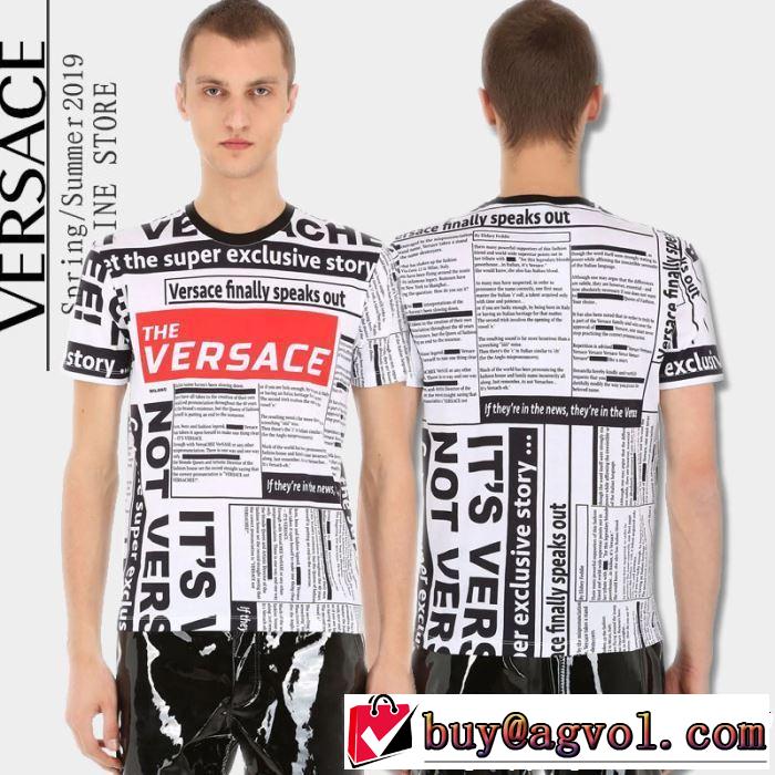 半袖Tシャツ 鮮度アップブランド最新 大人カジュアル夏ファッション2019 VERSACE ヴェルサーチ