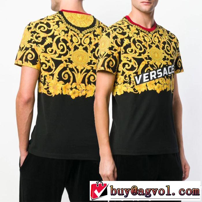 2色可選 半袖Tシャツ VERSACE ヴェルサーチ  2019年春夏のトレンドアイテム 季節感をプラス人気商品