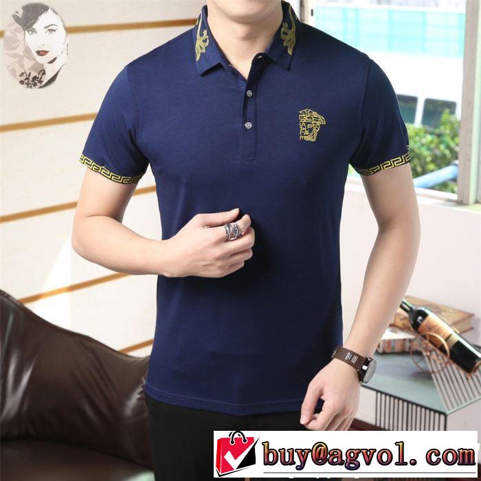 半袖Tシャツ 3色可選 最も目立ったブランド新品 大人カジュアル夏ファッション2019 VERSACE ヴェルサーチ
