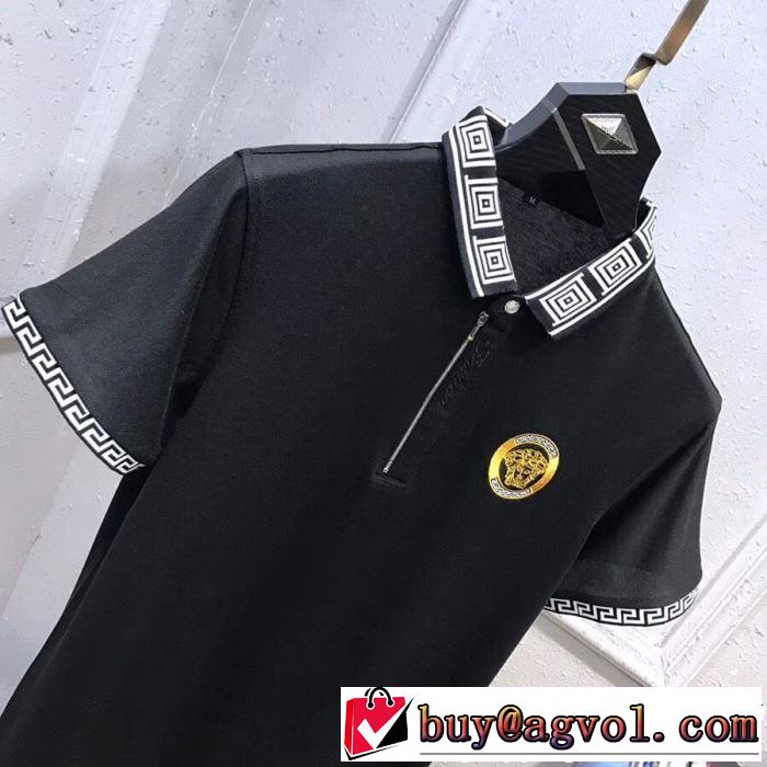 VERSACE ヴェルサーチ 半袖Tシャツ 3色可選 2019春夏は人気定番 魅力的なカラー使い 上品な涼やかさある印象に