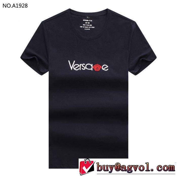 4色可選 半袖Tシャツ 最も目立ったブランド新品 【2019年】夏のファッション VERSACE ヴェルサーチ