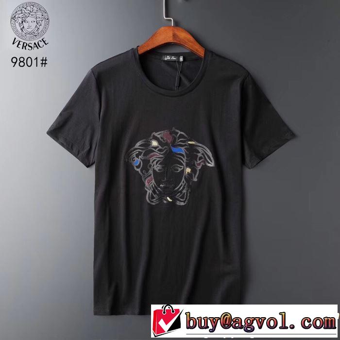 半袖Tシャツ 2色可選 2019SSのトレンド商品 おしゃれデザインも大人気 VERSACE ヴェルサーチ
