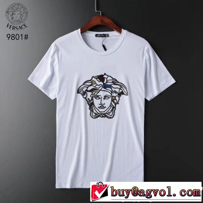 半袖Tシャツ 2色可選 2019SSのトレンド商品 おしゃれデザインも大人気 VERSACE ヴェルサーチ