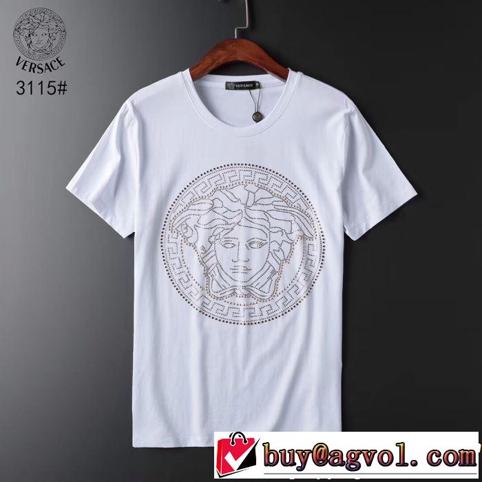 春夏らしい華やか 半袖Tシャツ  VERSACE ヴェルサーチ 2色可選 【2019春夏】最新コレクション