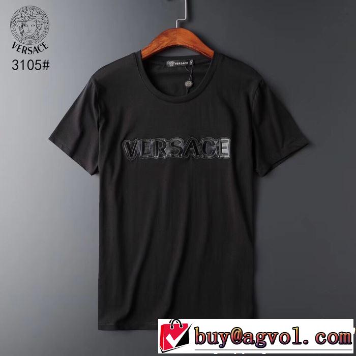 VERSACE ヴェルサーチ 半袖Tシャツ 2色可選 2019即旬な装いに 今季トレンドの限定アイテム
