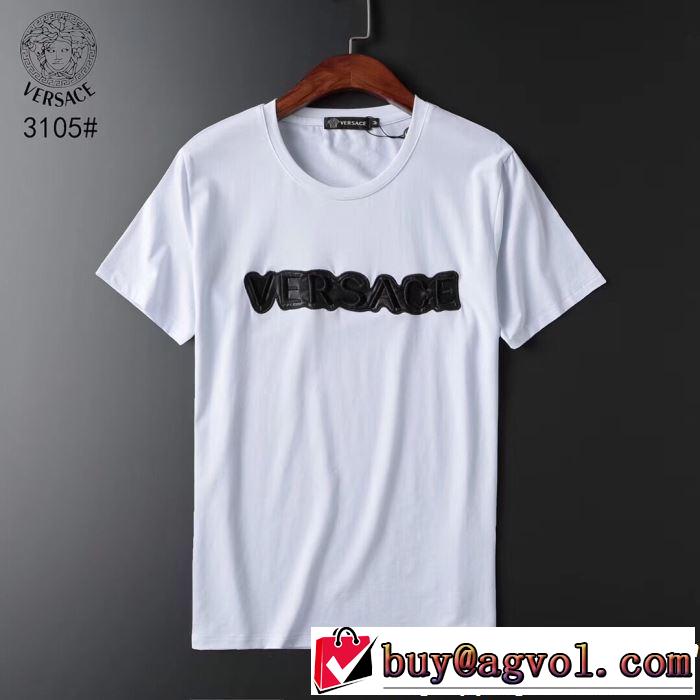 VERSACE ヴェルサーチ 半袖Tシャツ 2色可選 2019即旬な装いに 今季トレンドの限定アイテム